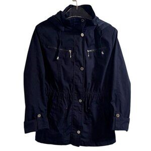 Mackintosh New England Navy Mid-Length Trench Coat SIZE-PETITE SMALL